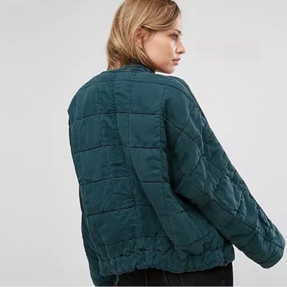Free People | Dolman Quilted Knit Jacket In Evergreen | Small - Picture 4 of 15